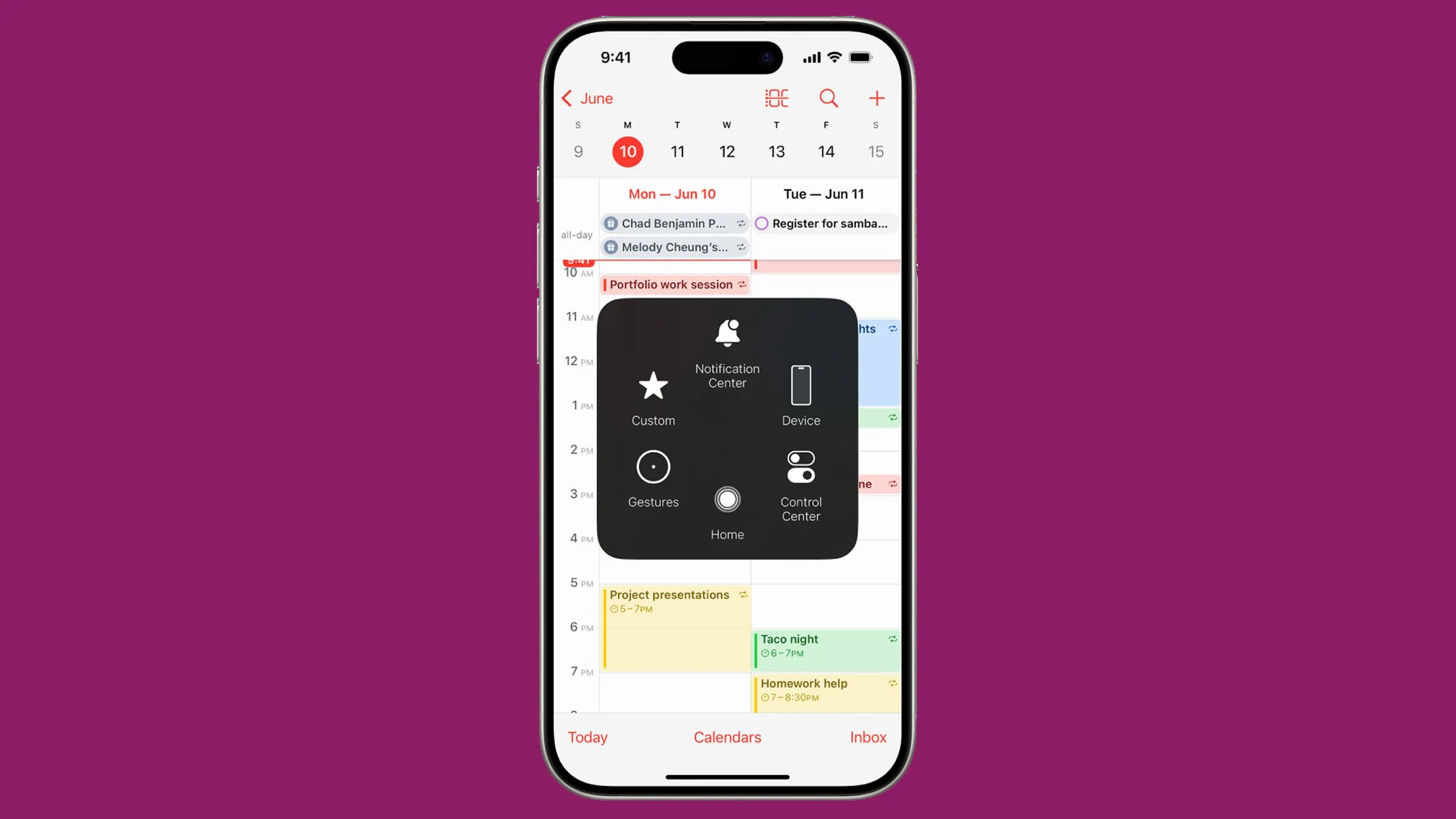Ảnh chụp màn hình giao diện AssistiveTouch trong iOS 18