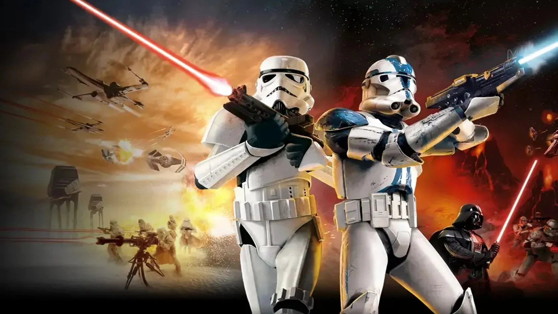 Bìa game Star Wars Battlefront Classic Collection với các nhân vật biểu tượng