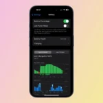 Giao diện cài đặt Pin trên iPhone chạy iOS 18