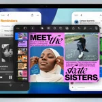 Giao diện iPadOS 26 hiển thị hai cửa sổ ứng dụng được thay đổi kích thước và đặt cạnh nhau