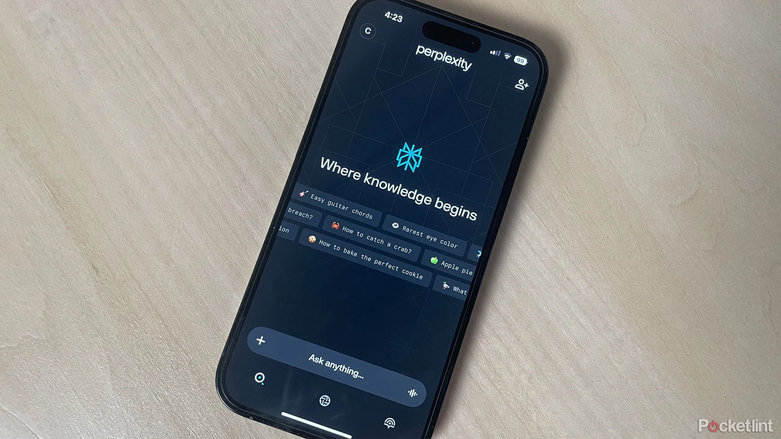 Giao diện ứng dụng Perplexity AI, nền tảng được đồn đoán Samsung có thể tích hợp trên Galaxy S26.