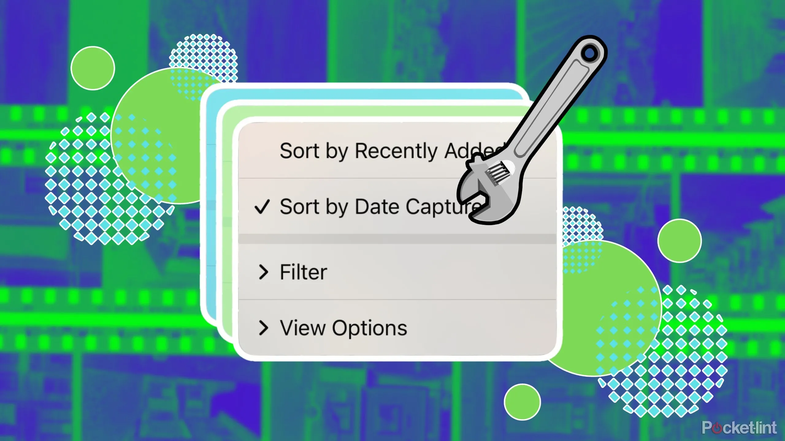 Minh họa việc sắp xếp ảnh trong ứng dụng Photos trên iOS 18