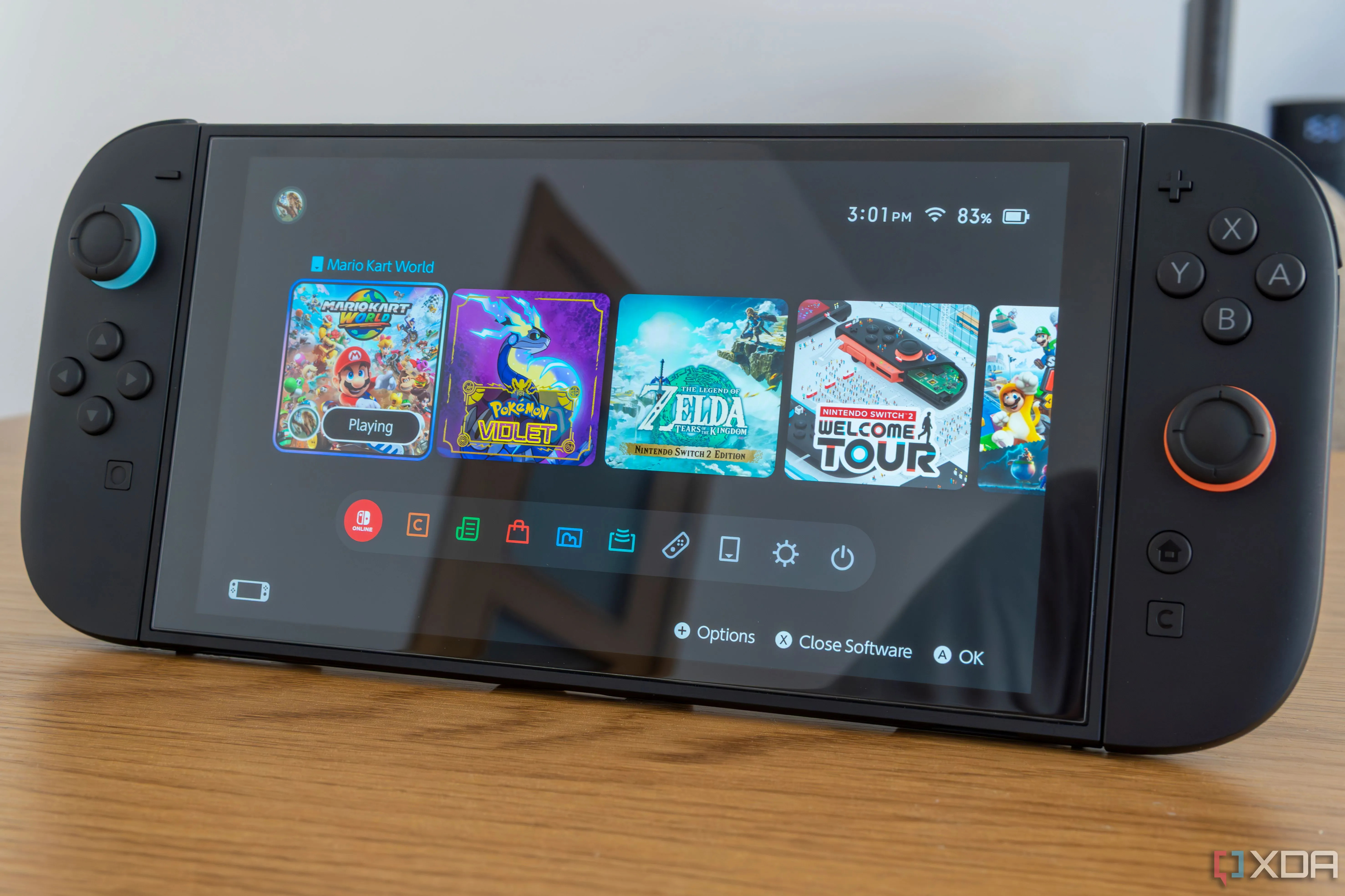 Nintendo Switch 2 hiển thị màn hình chính