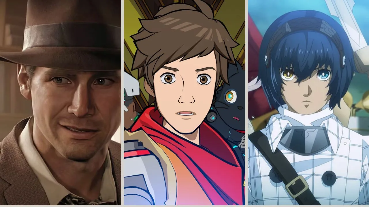 Tập hợp hình ảnh các trò chơi nổi bật trên Xbox Game Pass như Indiana Jones, Hi-Fi Rush, Metaphor: ReFantazio, có thể chơi trên ROG Xbox Ally cầm tay.