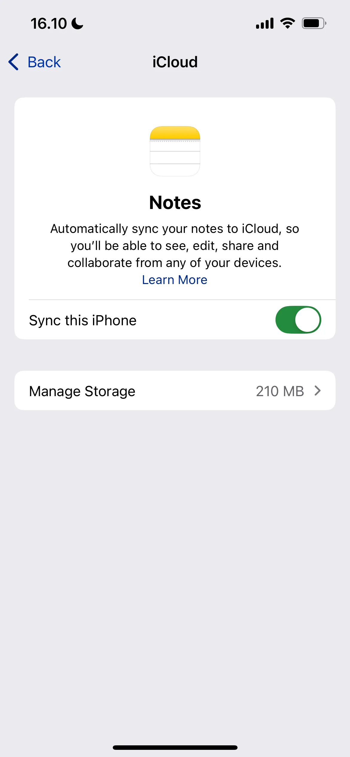 Cài đặt đồng bộ Ghi chú trong iCloud