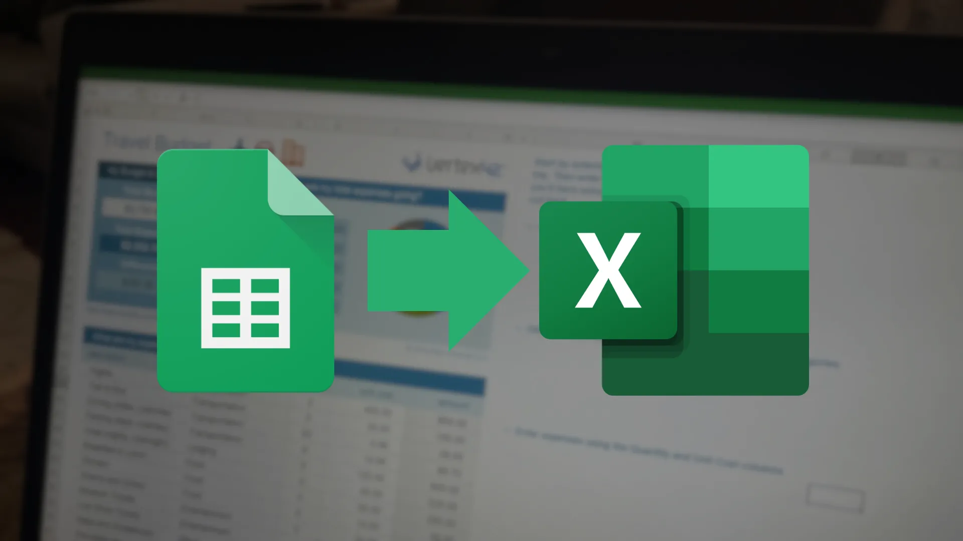 Mũi tên chỉ hướng từ Google Sheets đến Excel, thể hiện sự chuyển đổi dữ liệu