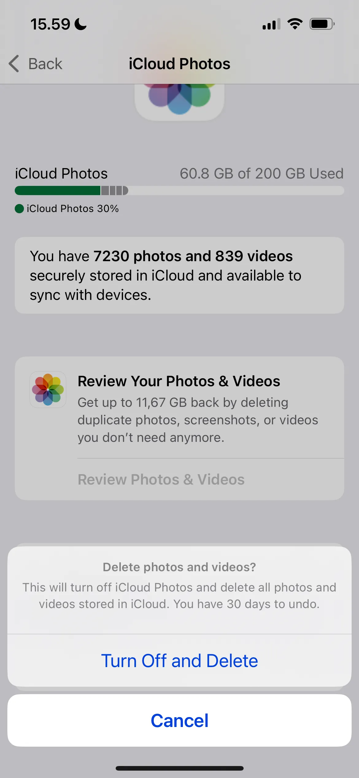 Tắt và xóa đồng bộ ảnh khỏi iCloud