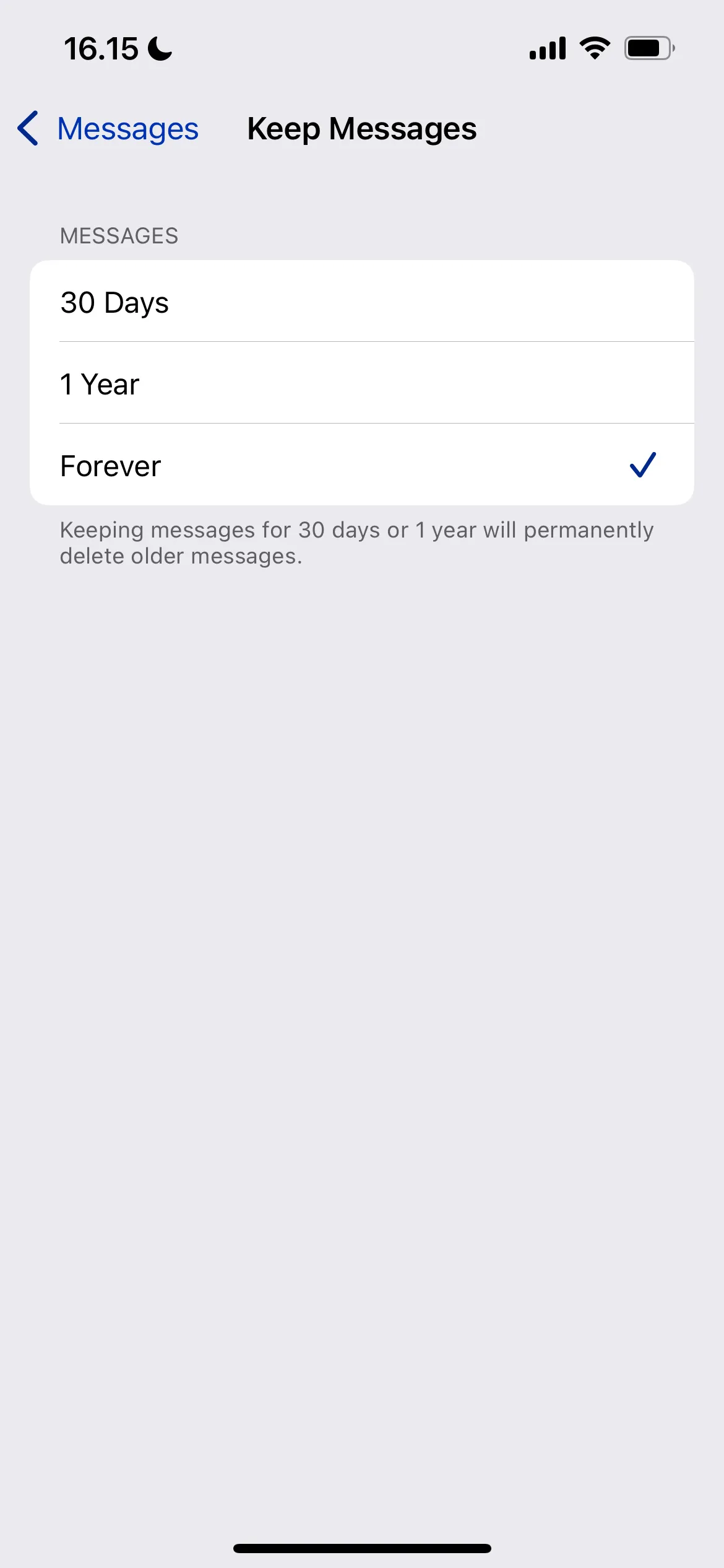 Thay đổi thời gian lưu giữ tin nhắn trong iCloud