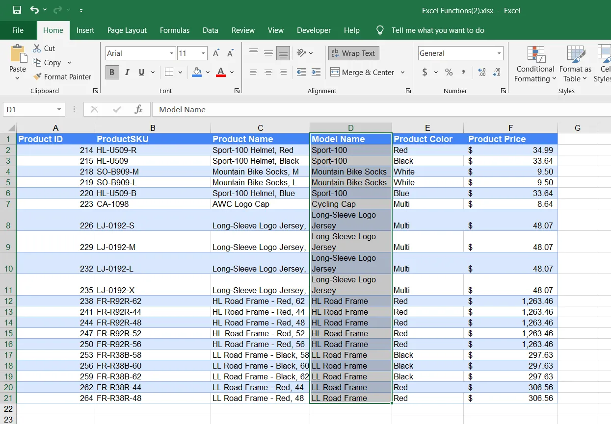 Tính năng tự động ngắt dòng văn bản (text wrap) được bật trong Microsoft Excel