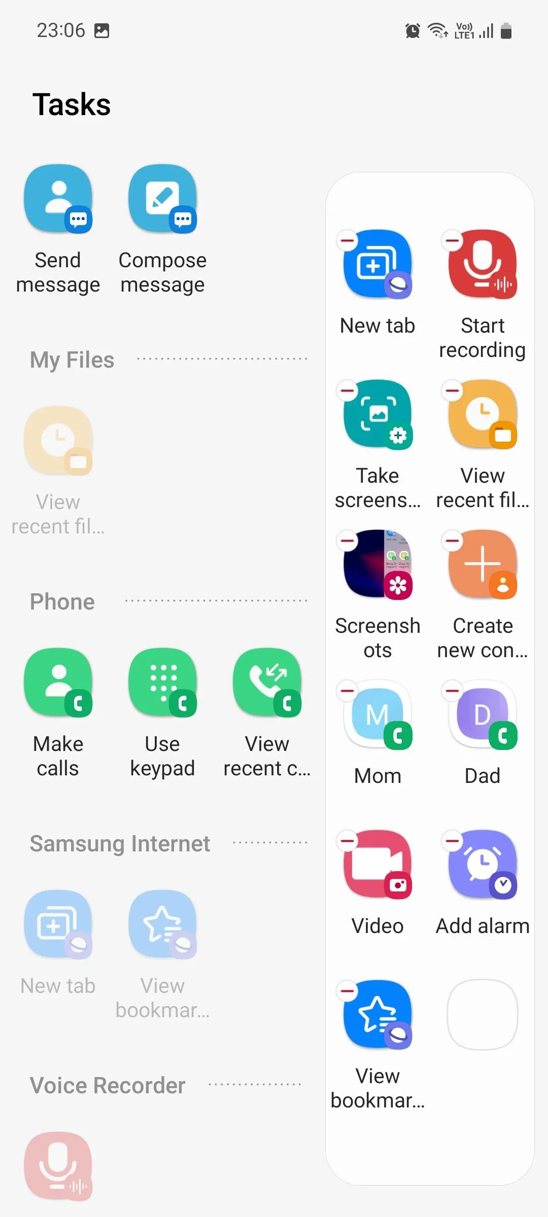 Các tác vụ thêm vào bảng điều khiển cạnh Tasks trên Samsung