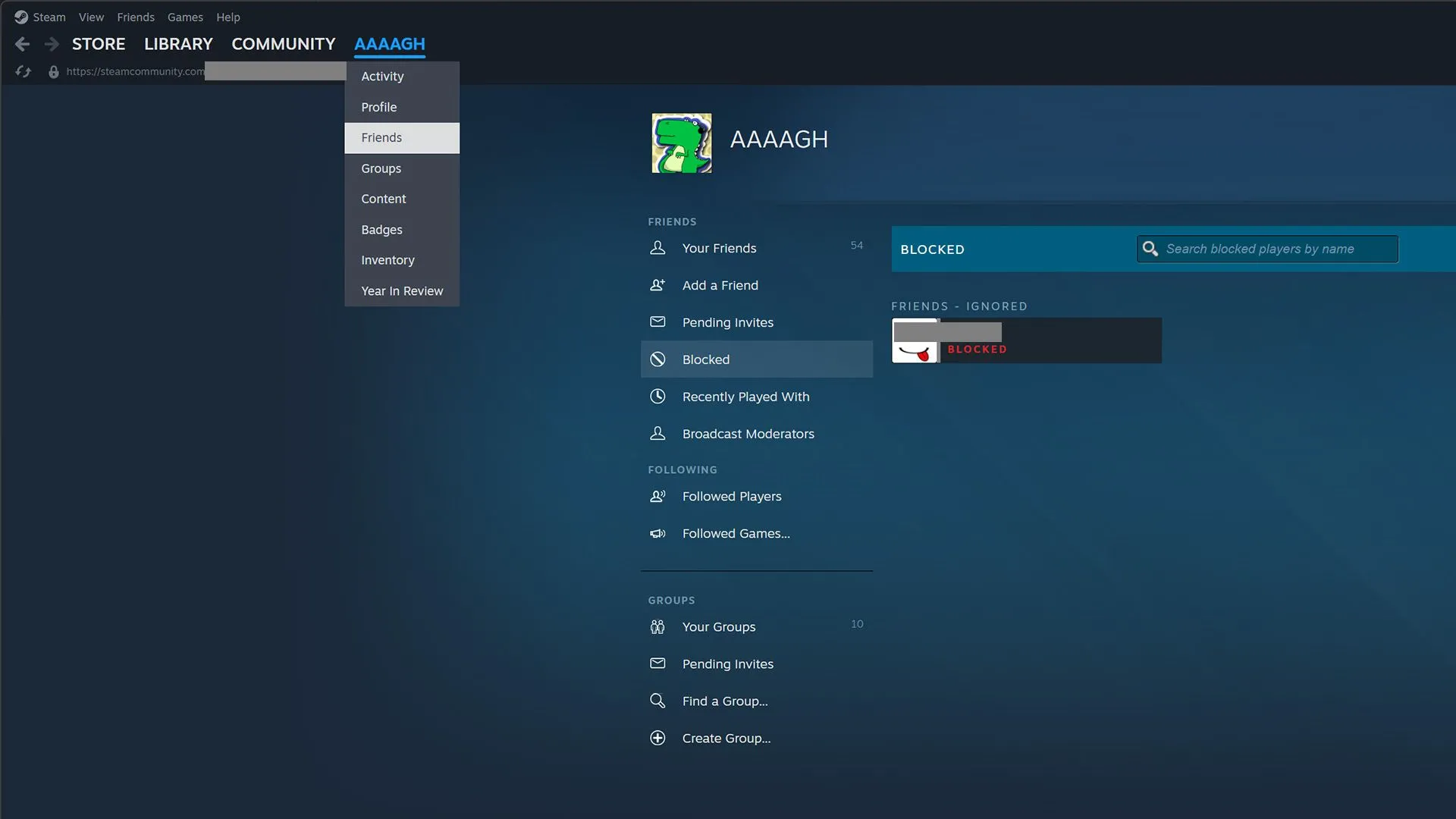 Cách truy cập danh sách bạn bè bị chặn trên Steam sau khi tài khoản bị chiếm đoạt