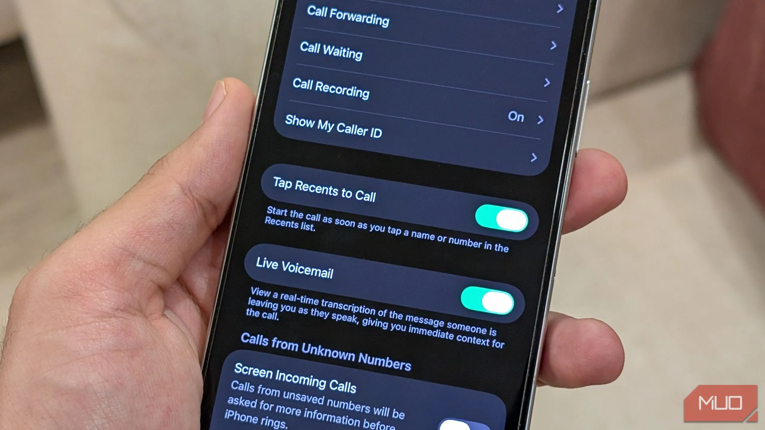 Cài đặt chạm để gọi lại từ danh sách gần đây trên iOS 26