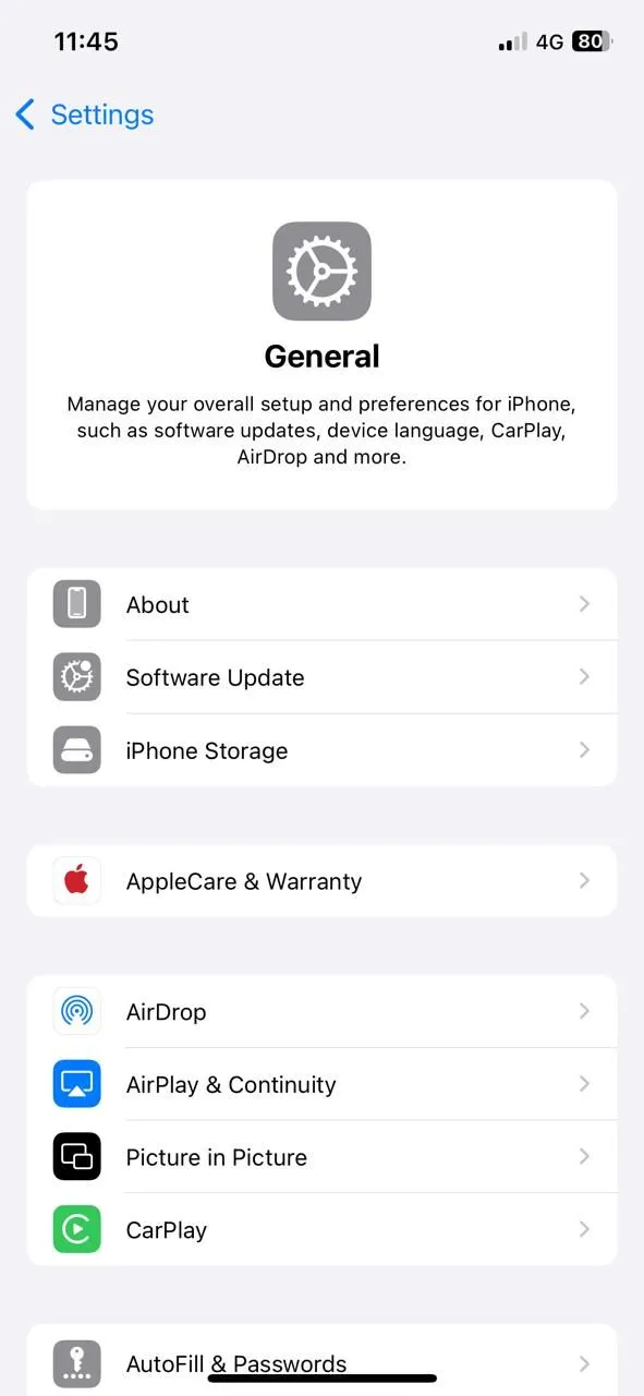 Cài đặt chung trên iPhone