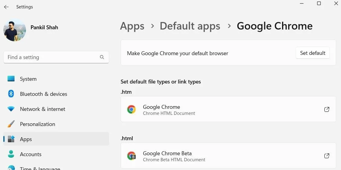 Cài đặt để chọn Chrome làm trình duyệt mặc định trên Windows 11