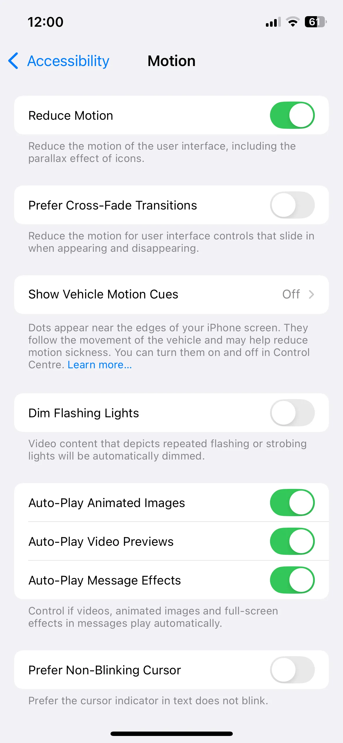 Cài đặt Giảm chuyển động trong mục Trợ năng trên iPhone