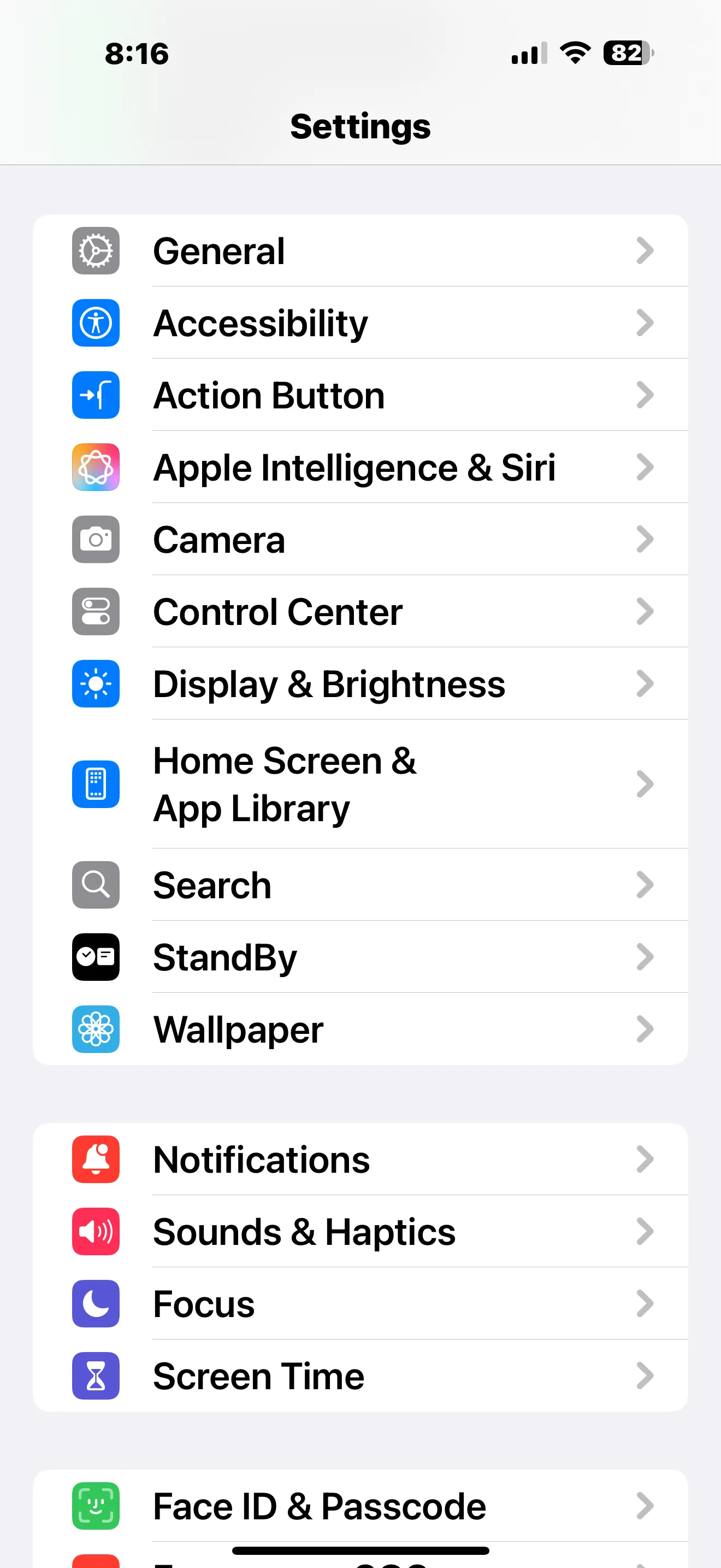 Cài đặt iPhone với tùy chọn Phím Tác Vụ được chọn