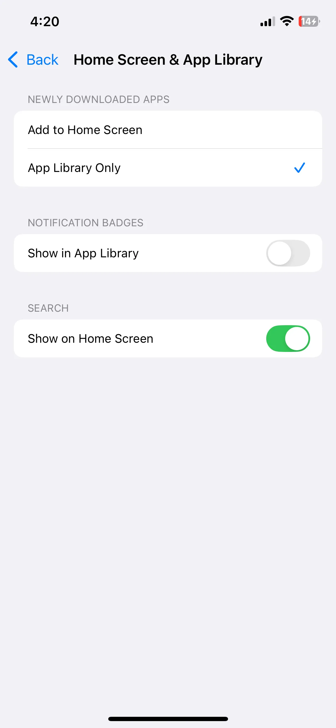 Cài đặt màn hình chính và thư viện ứng dụng trên iPhone