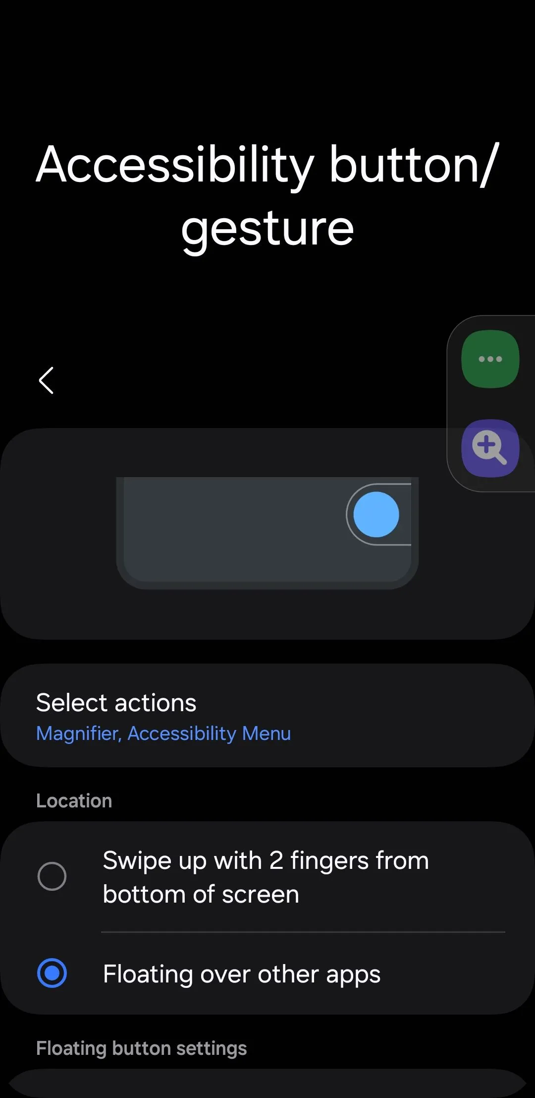 Cài đặt nút trợ năng cho menu nổi trên Android