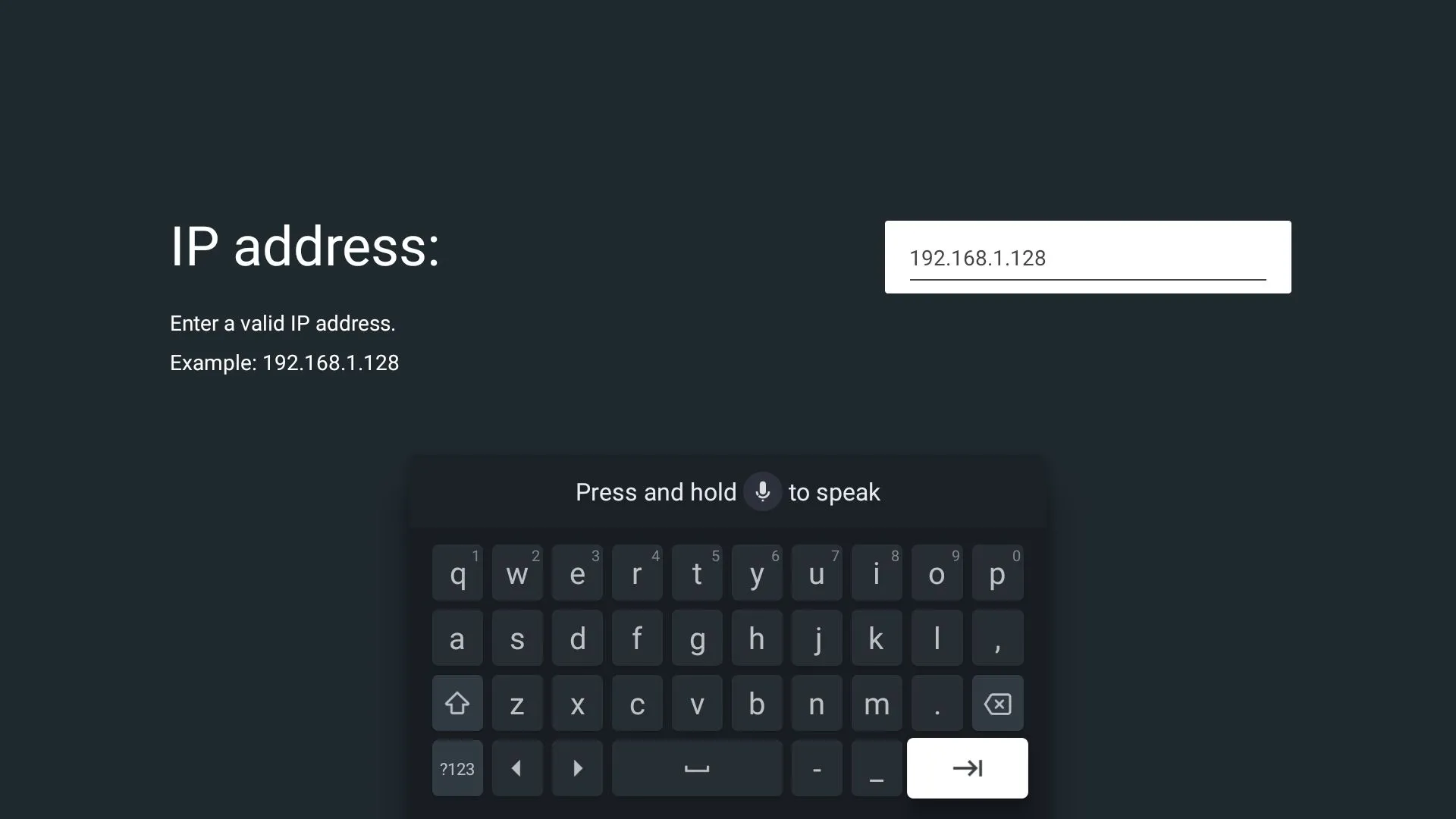 Cấu hình địa chỉ IP trong cài đặt IP tĩnh của Google TV
