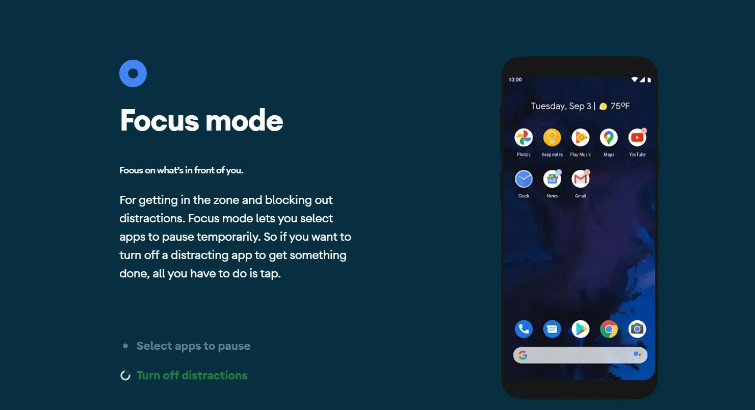 Chế độ Tập trung (Focus Mode) trên điện thoại Android giúp giảm xao nhãng