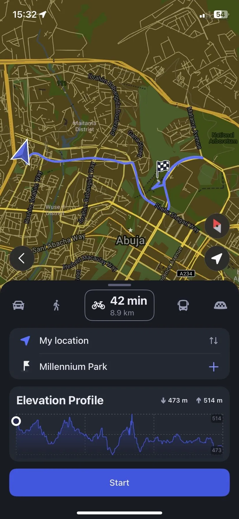 Chỉ đường xe đạp trên MAPS.ME