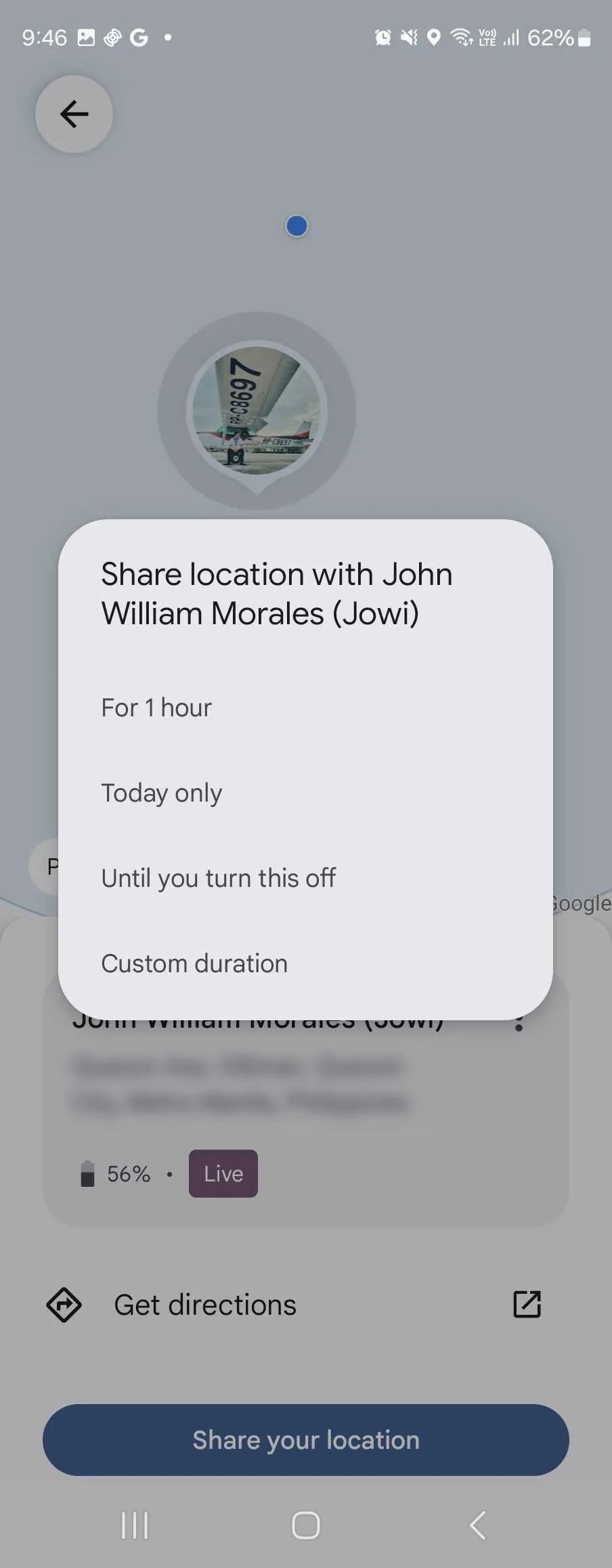 Chia sẻ vị trí của bạn cho người khác từ màn hình Find My Device