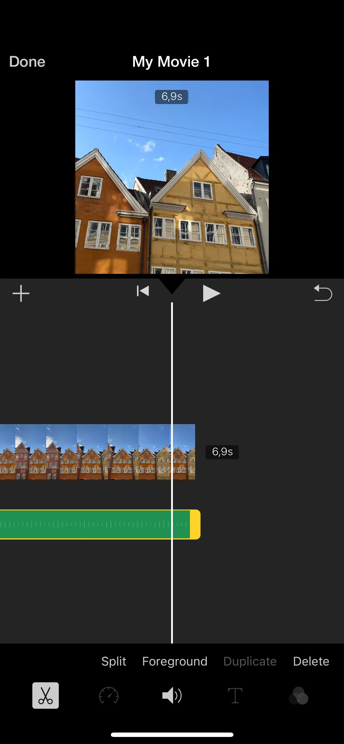 Chỉnh sửa nhạc trong ứng dụng iMovie trên iPhone