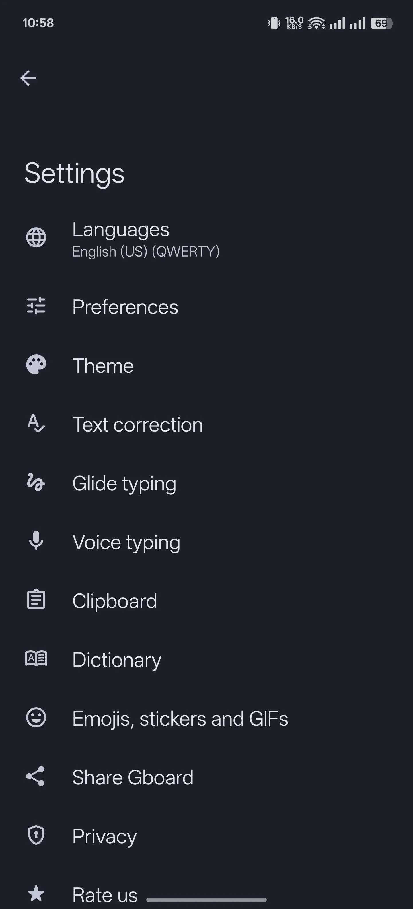 Chọn tùy chọn Bảng nhớ tạm trong cài đặt Gboard để quản lý ảnh chụp màn hình