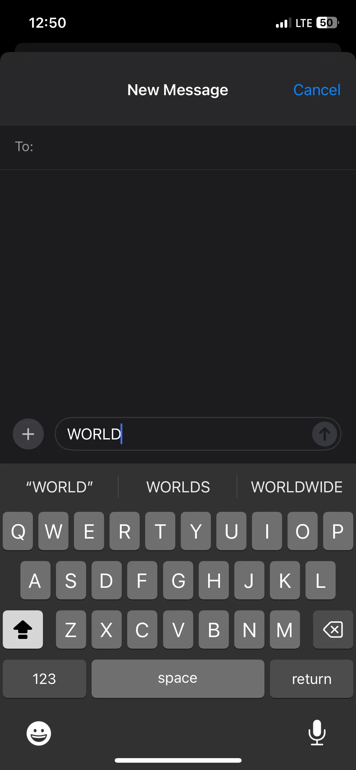 Chữ &quot;WORLD&quot; được viết hoa trên iPhone.