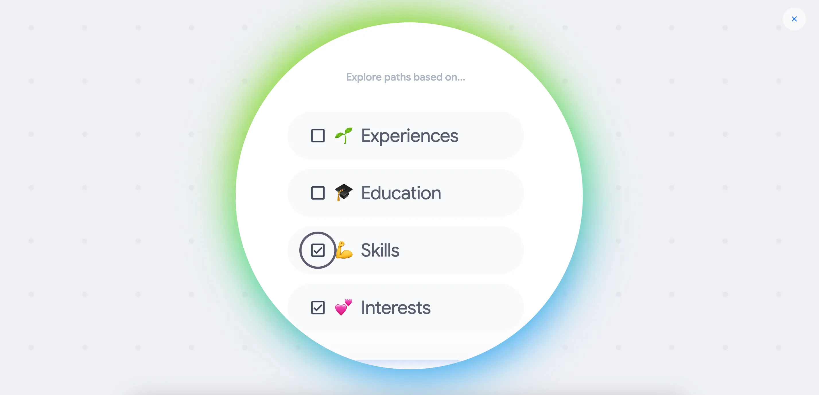 Chức năng tùy chỉnh đường dẫn nghề nghiệp trong Google Career Dreamer