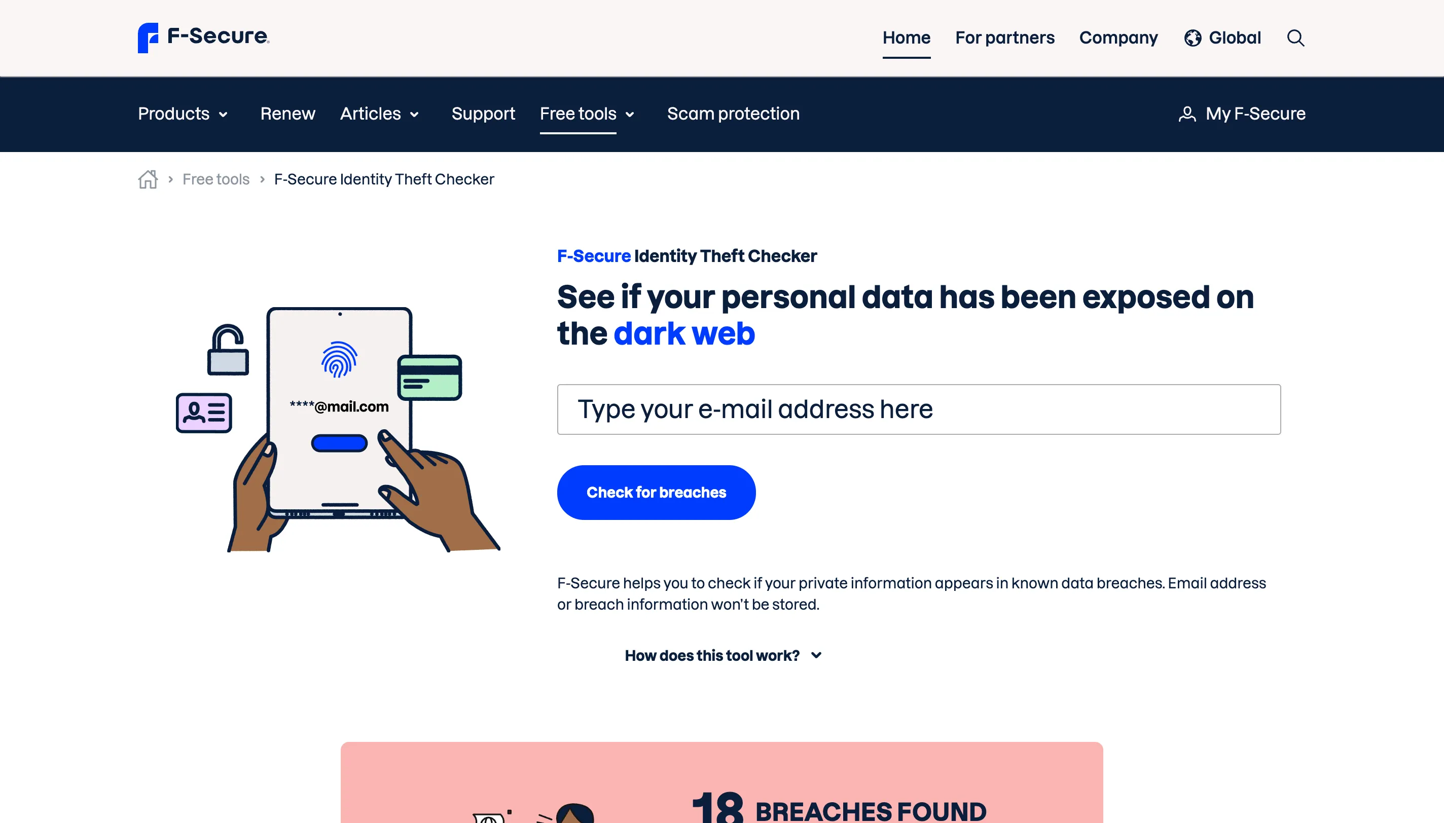 Công cụ kiểm tra đánh cắp danh tính F-Secure
