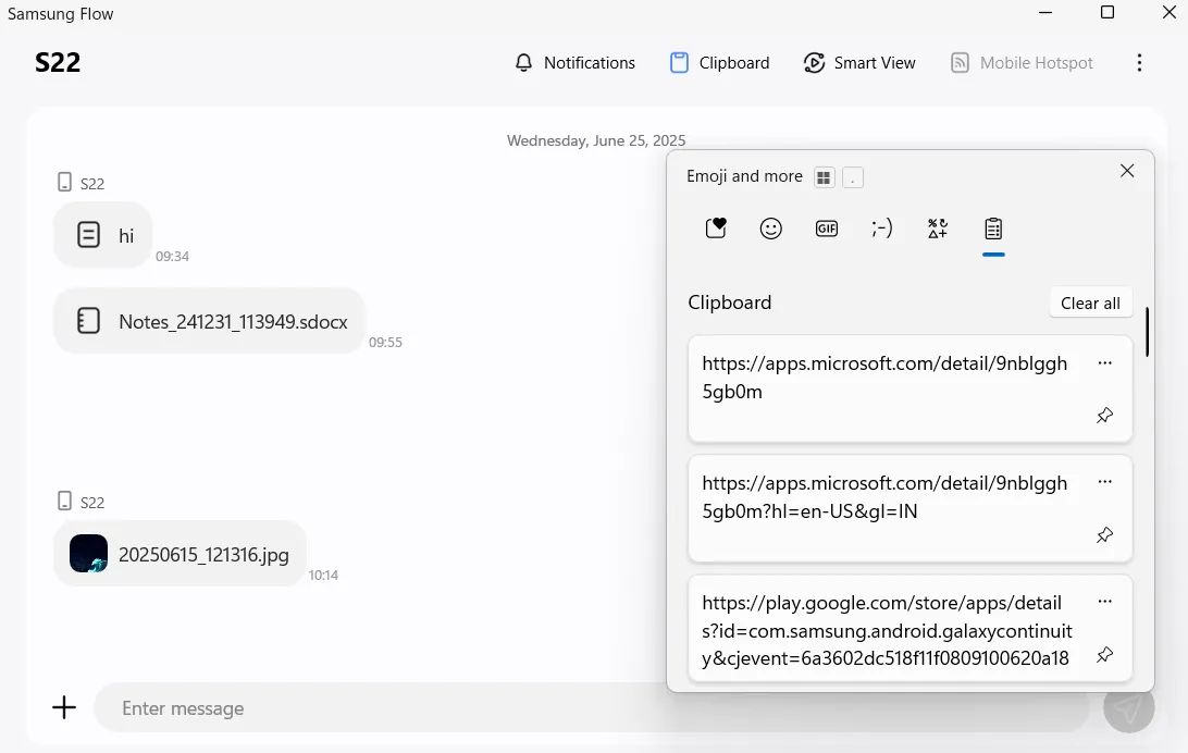 Đồng bộ khay nhớ tạm của Windows thông qua Samsung Flow