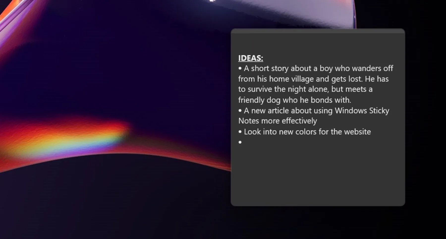 Ghi chú ý tưởng nhanh chóng bằng Windows Sticky Notes