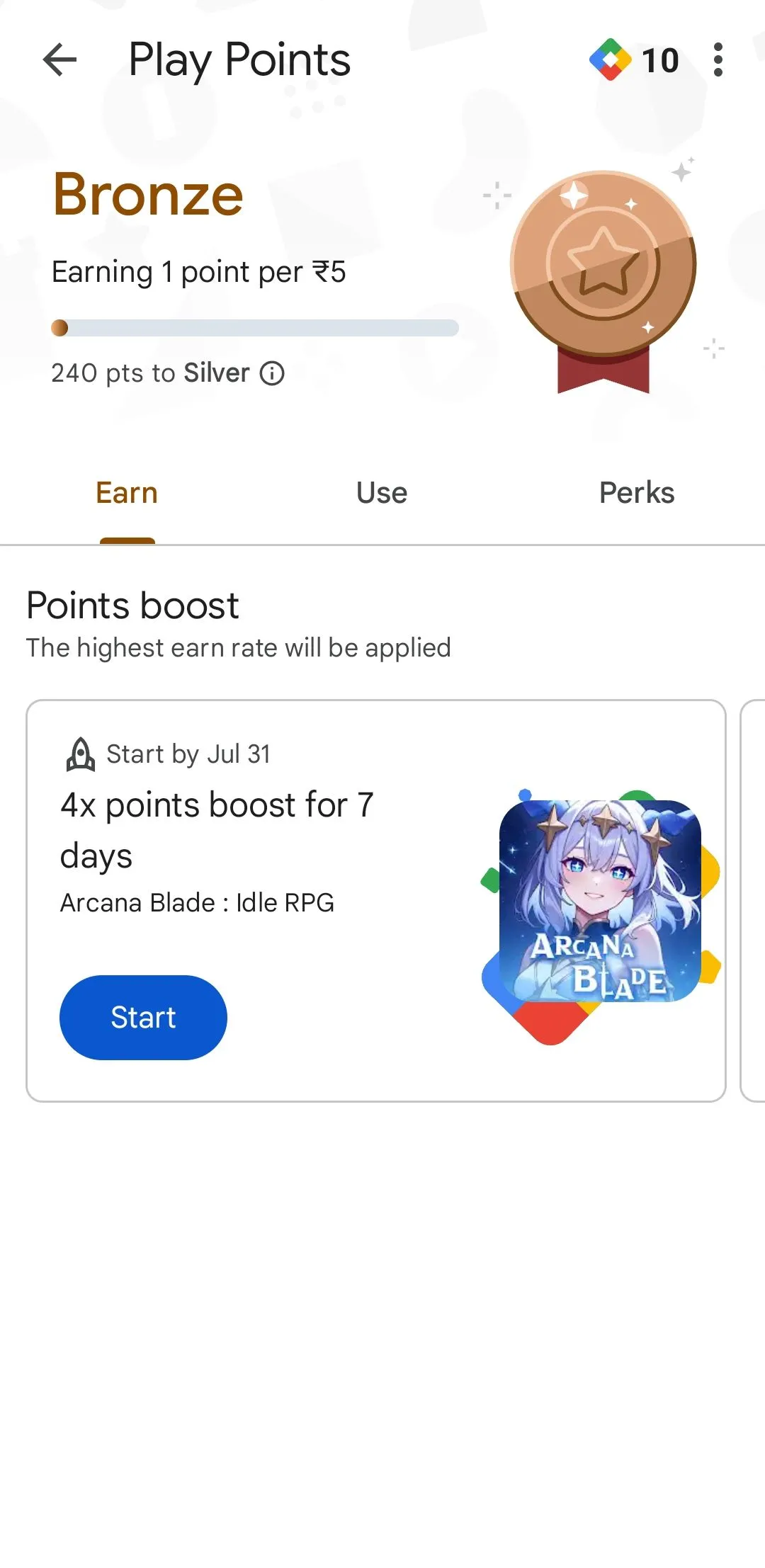 Giao diện Google Play Store hiển thị chương trình Google Play Points, cho phép người dùng tham gia và kiếm điểm thưởng.