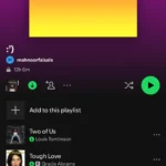 Giao diện một danh sách phát nhạc ngẫu nhiên trên ứng dụng Spotify