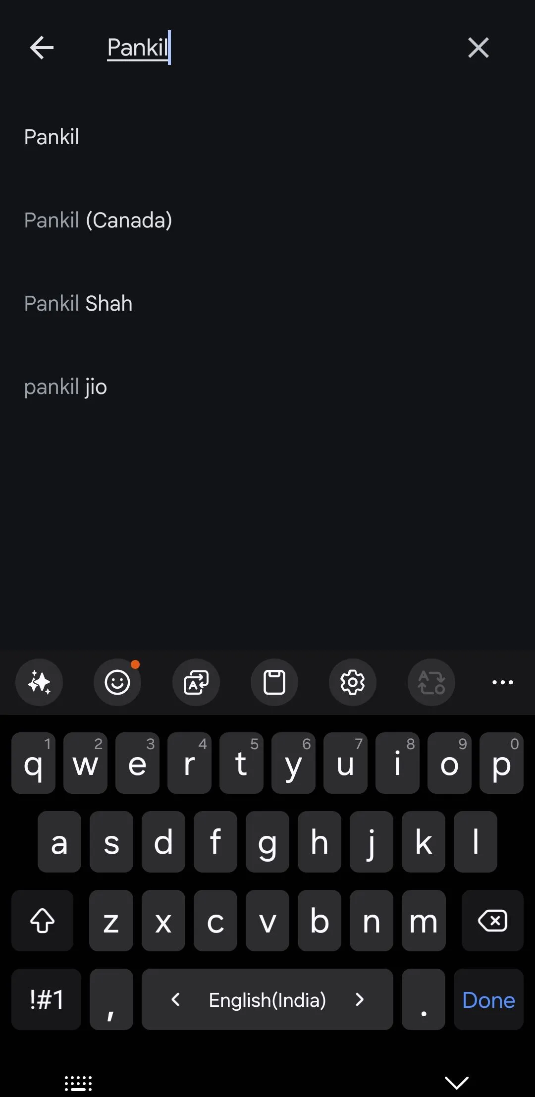Giao diện nhập tên để tìm kiếm ảnh theo người trên Google Photos