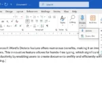 Giao diện tính năng Đọc chính tả (Dictate) trong Microsoft Word, cho phép chuyển giọng nói thành văn bản.