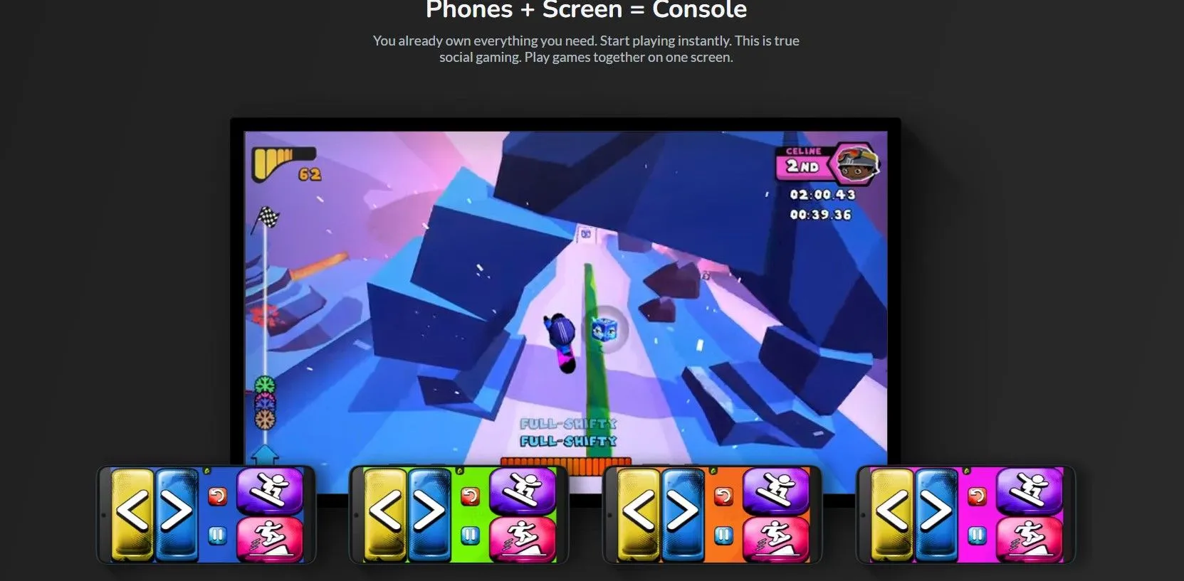 Giao diện trang chủ nền tảng chơi game AirConsole trên TV