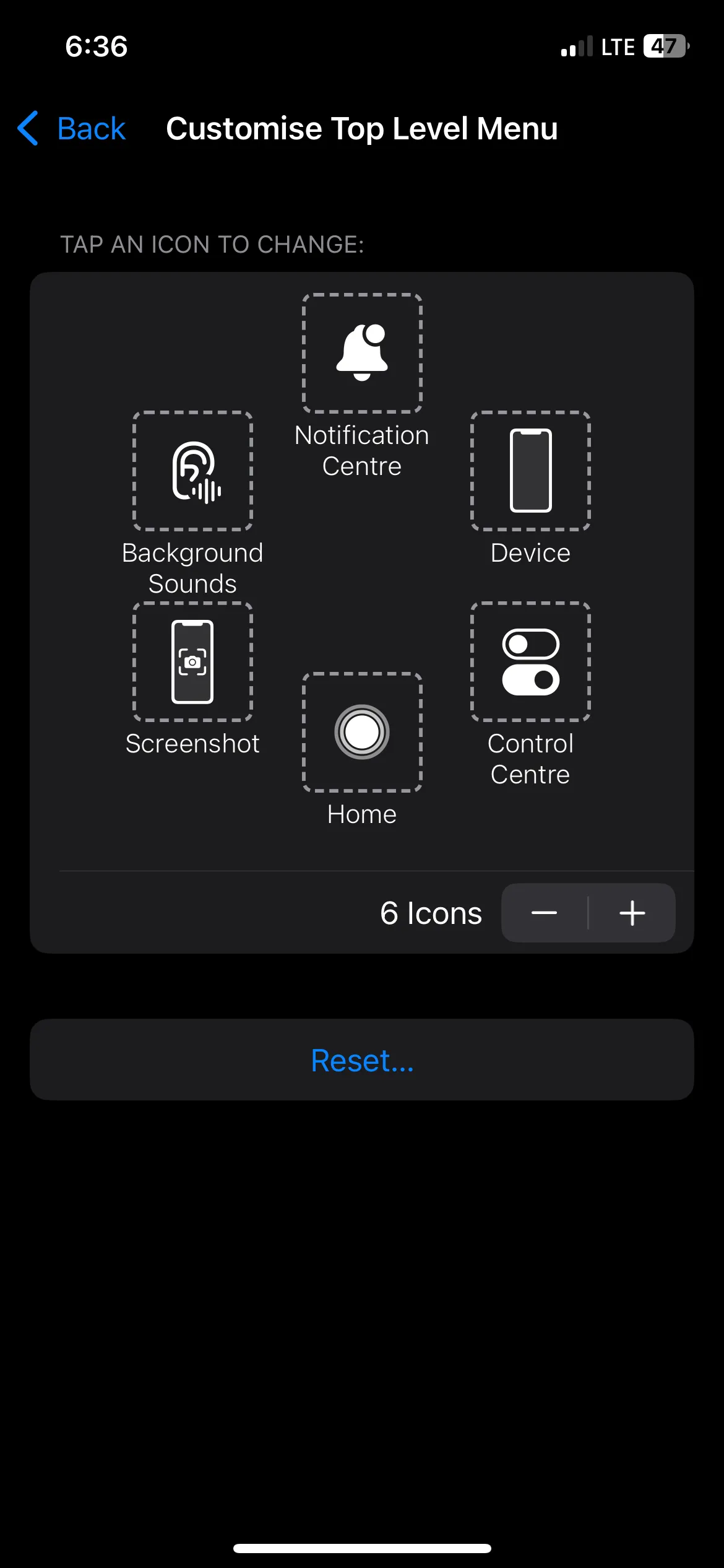 Hành động chụp màn hình được thêm vào AssistiveTouch trên iPhone.