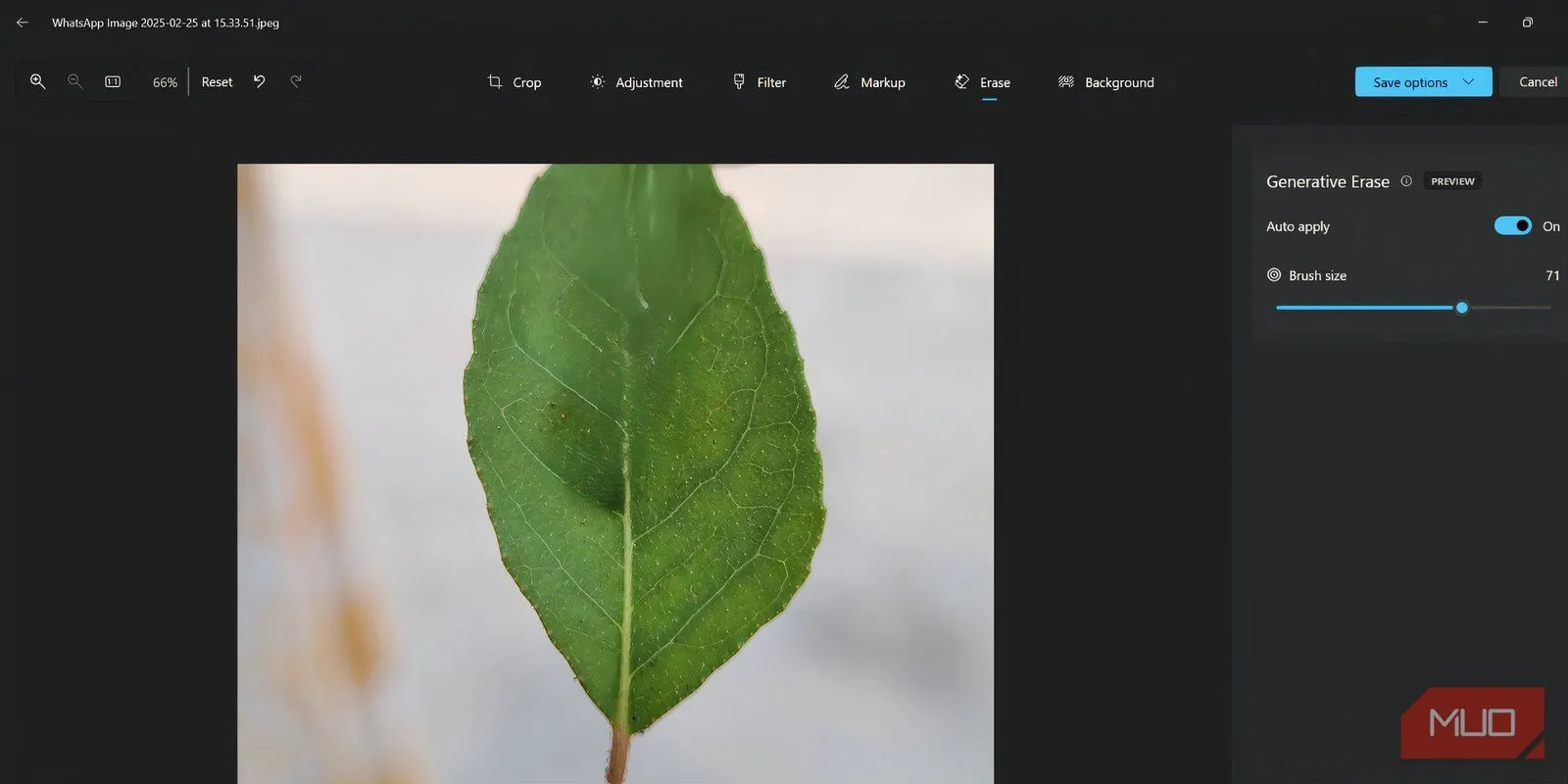 Kết quả thử nghiệm Generative Erase của ứng dụng Photos