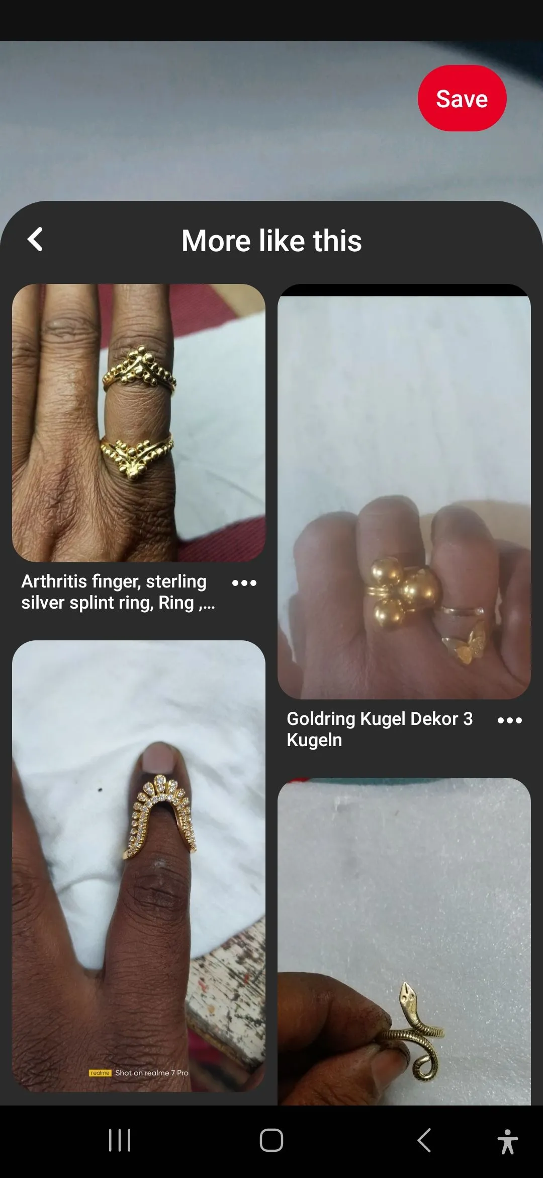 Kết quả tìm kiếm bằng hình ảnh trên Pinterest trên điện thoại di động