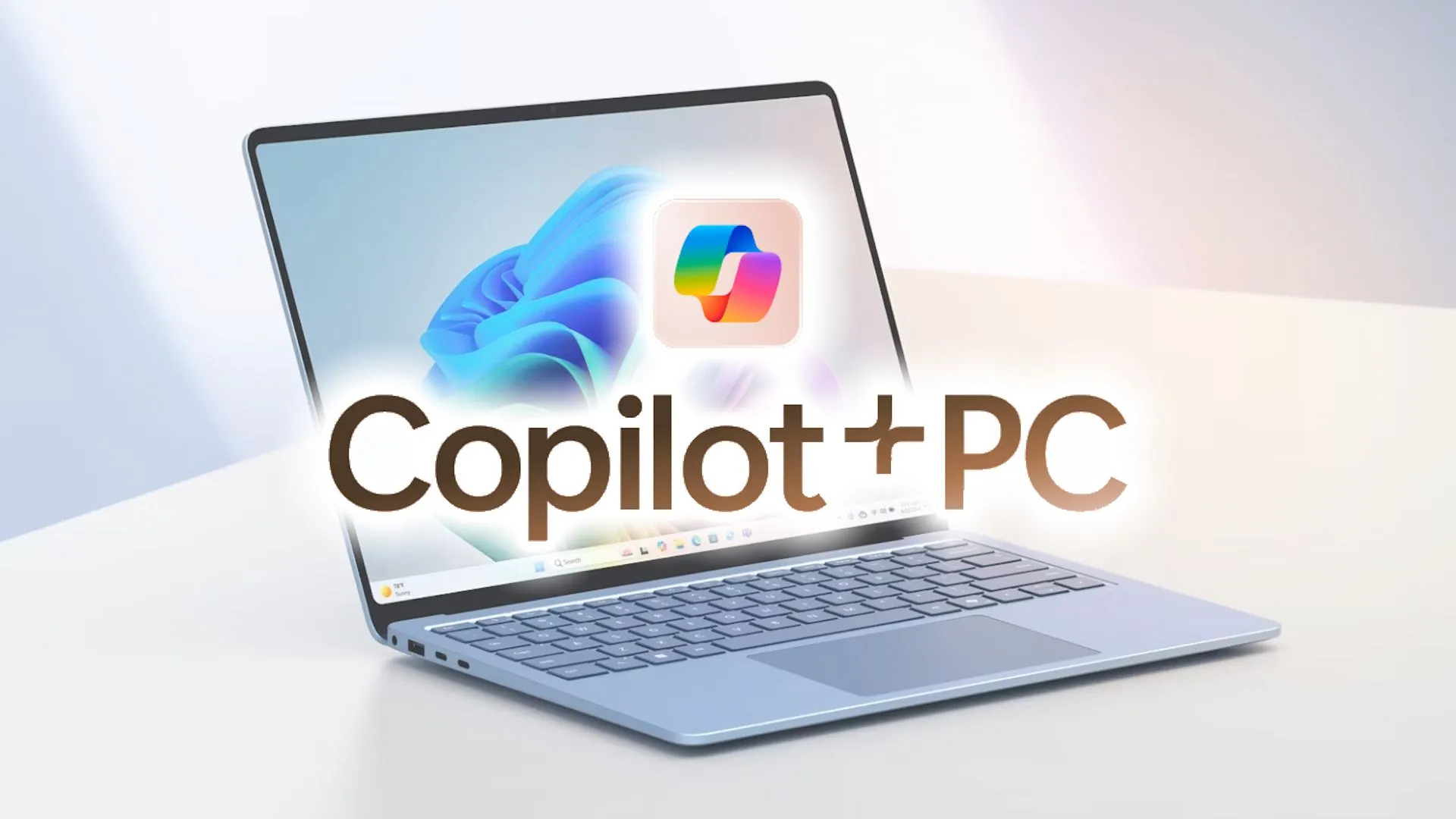 Laptop Microsoft Surface AI với logo Copilot, minh họa cho sự phụ thuộc vào AI đám mây.
