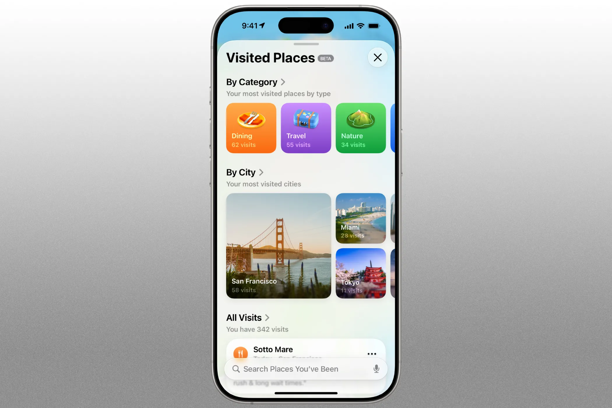Lịch sử các địa điểm đã ghé thăm trong Apple Maps trên iOS 26