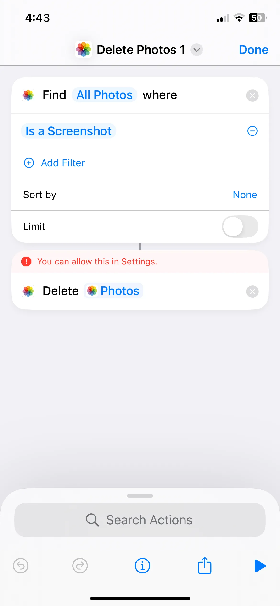 Lỗi không thể xóa ảnh số lượng lớn bằng phím tắt trên iPhone
