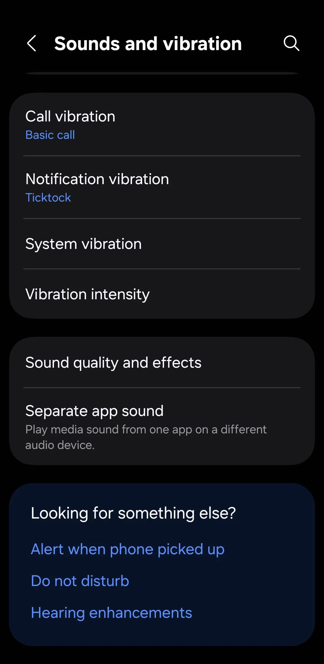 Màn hình cài đặt Chất lượng và hiệu ứng âm thanh trong One UI 7 trên điện thoại Samsung Galaxy
