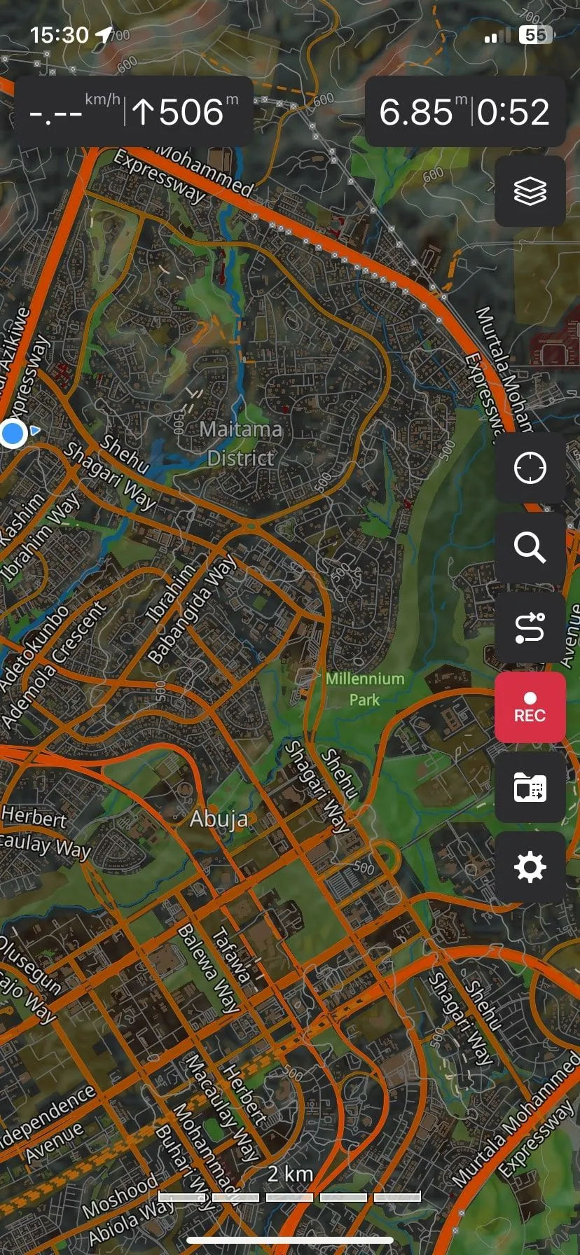 Màn hình chính của Guru Maps