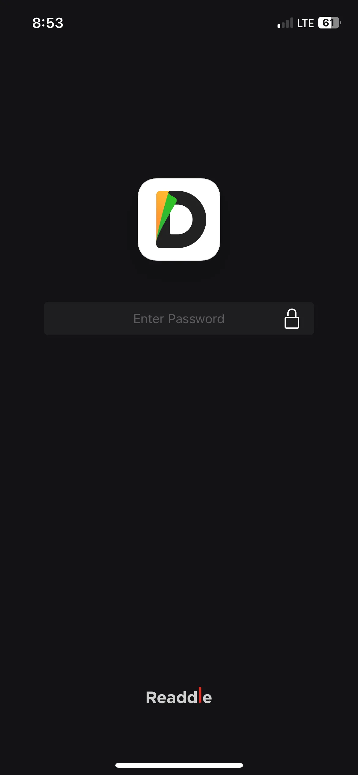 Màn hình mật mã ứng dụng Documents trên iPhone