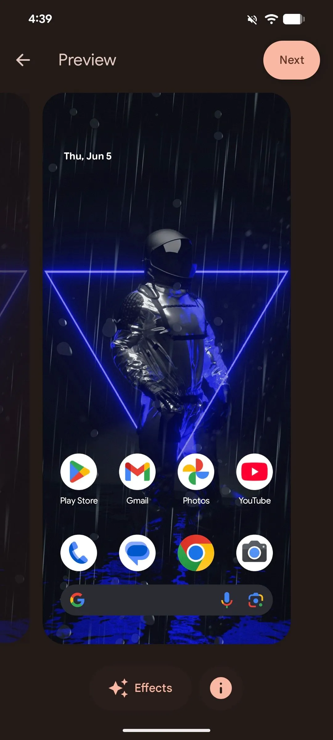Màn hình xem trước và áp dụng hình nền trên Android 16
