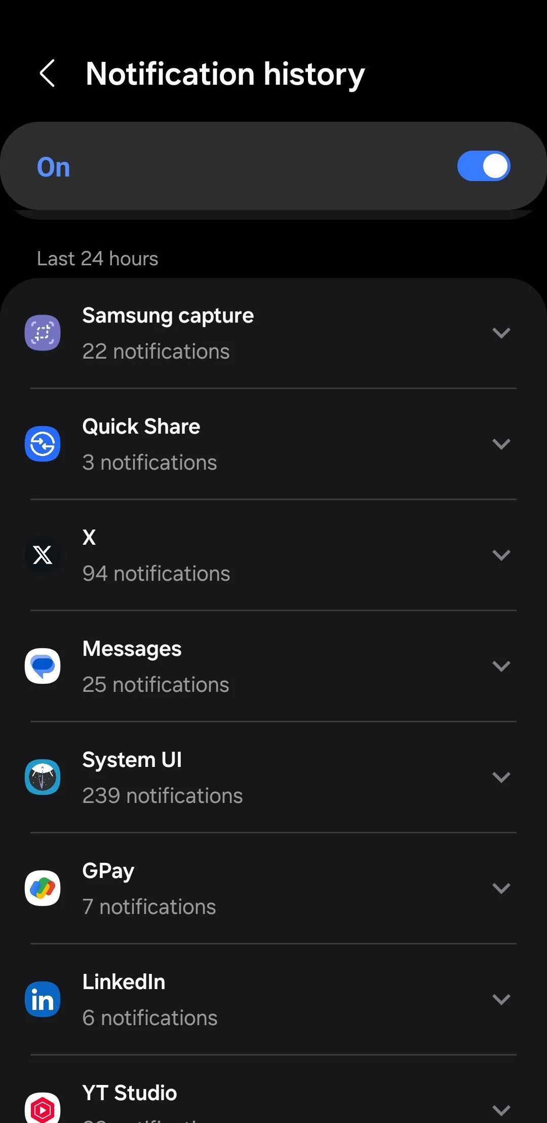Menu lịch sử thông báo trên Android giúp xem lại các thông báo đã bỏ lỡ hoặc xóa
