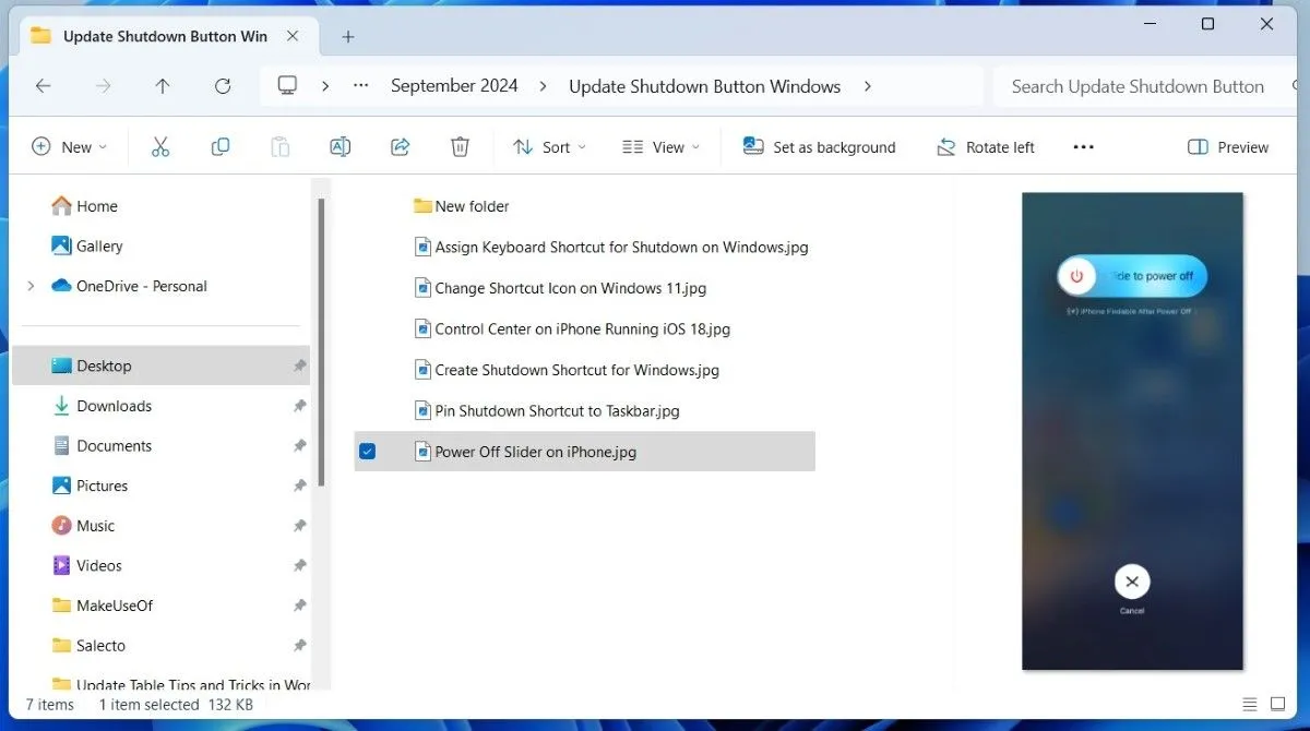 Ngăn xem trước (Preview Pane) được kích hoạt trong File Explorer của Windows 11, hiển thị nội dung tệp được chọn